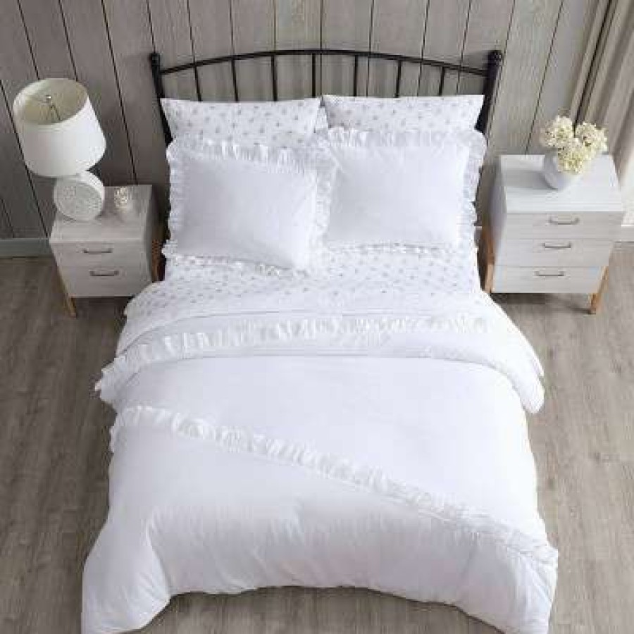 Comforter Bedding Sets * | Best Reviews Of Larissa Comforter & Sham Set Stone Cottage White