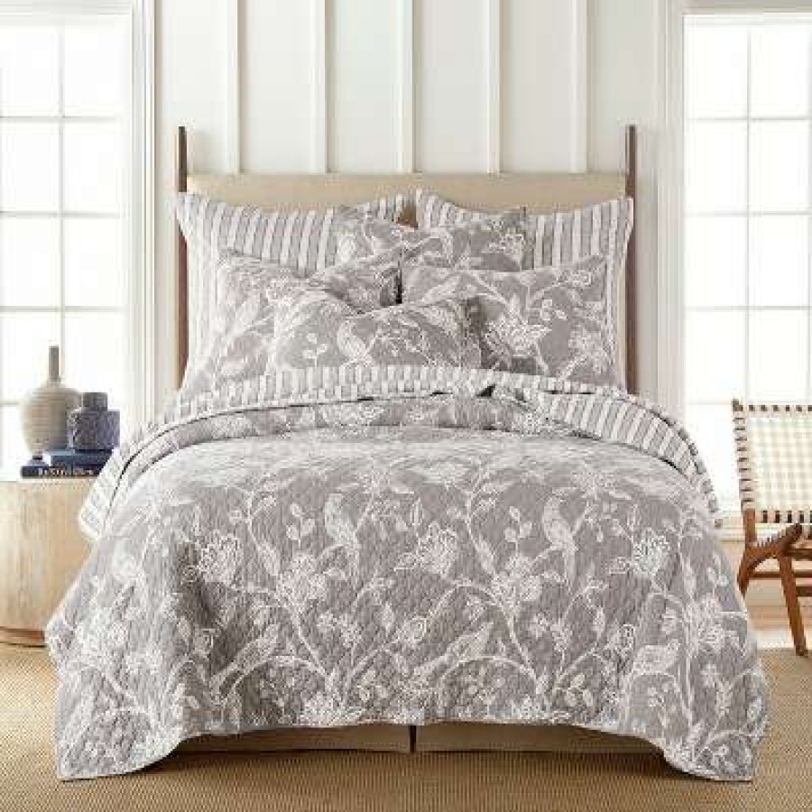 Quilt Bedding Sets * | Best Reviews Of Tanzie Grey Quilt Set Grey & White Levtex Home