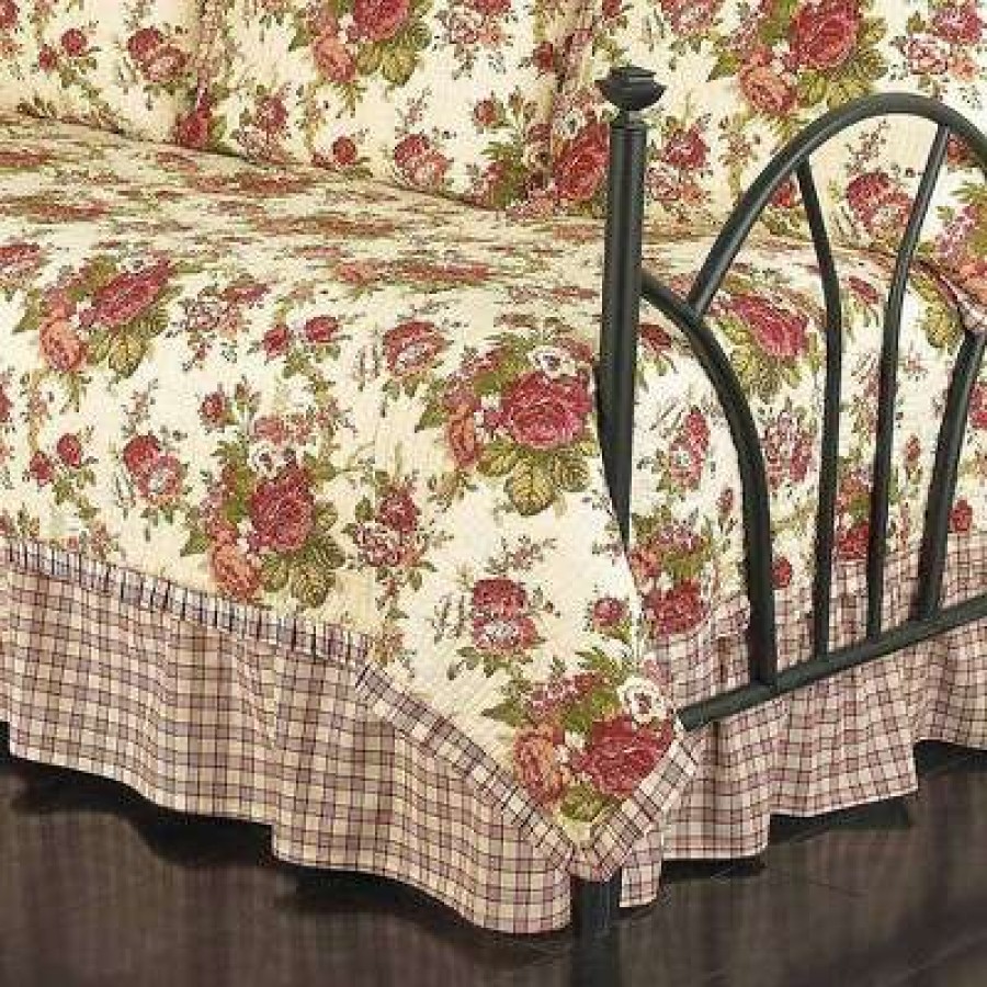 Quilt Bedding Sets * | Best Reviews Of Cream Floral Norfolk Reversible Quilt Set (Daybed) 5Pc Waverly