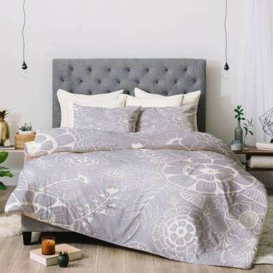 Comforter Bedding Sets * | Outlet Rosebudstudio Light Floral Comforter Set Deny Designs