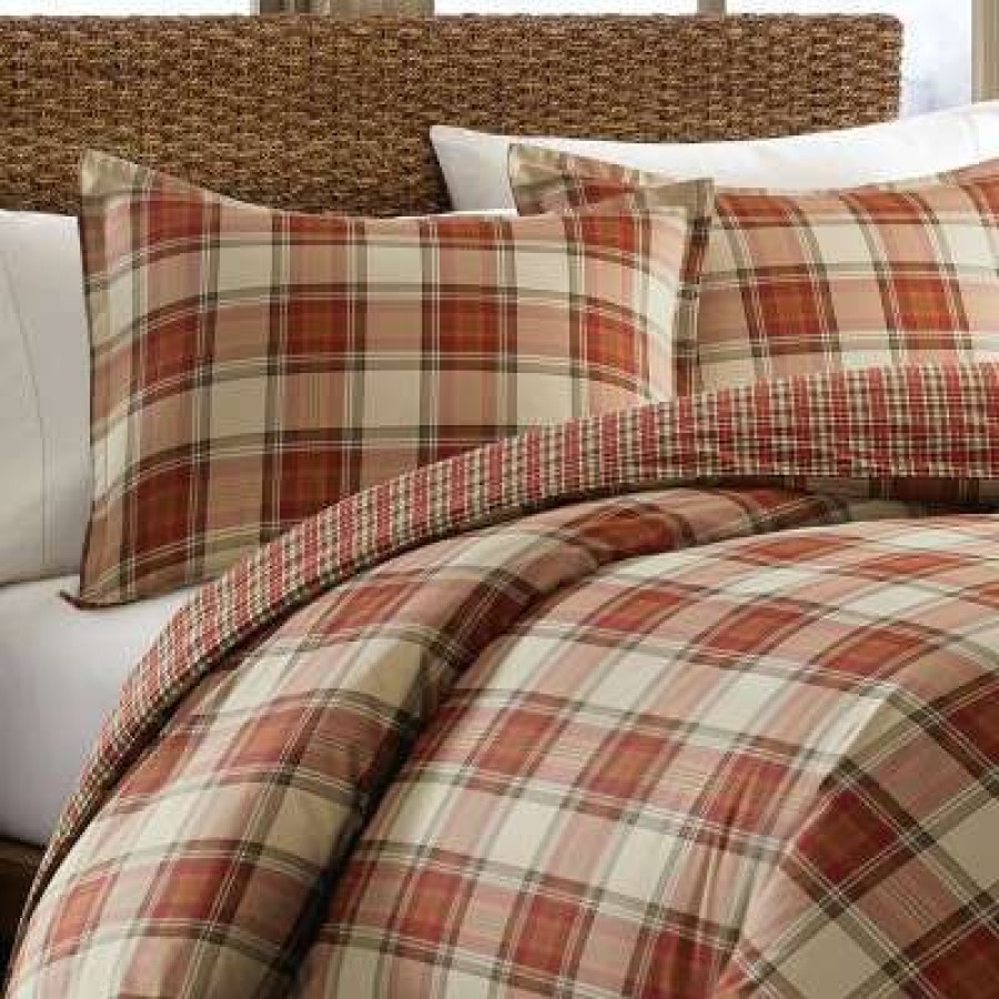 Comforter Bedding Sets * | Cheapest Edgewood Plaid Reversible Comforter Set Eddie Bauer