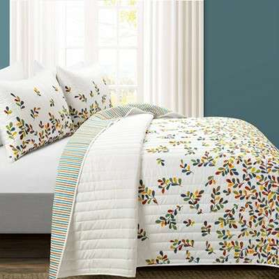 Quilt Bedding Sets * | Best Reviews Of Lush Decor Boho Botanical Leaf Quilt Set Lush Decor