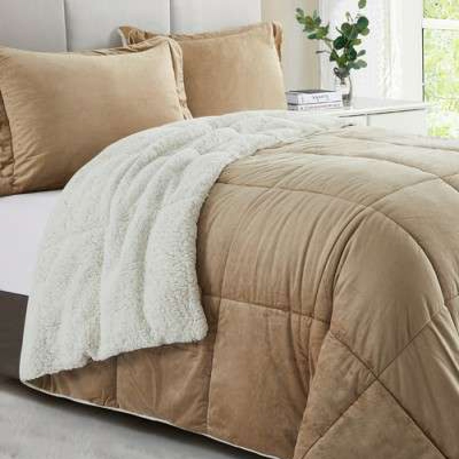 Comforter Bedding Sets * | Brand New Peace Nest 3 Piece Winter Comforter Set Reversible Sherpa Ultra Soft Minky Plush