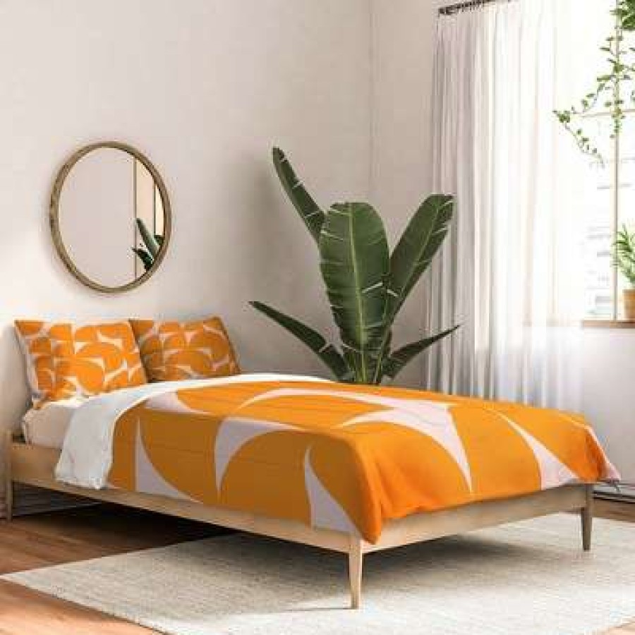 Coverlet Bedding Sets * | Cheapest June Journal Mid Century Mod Geometrics Comforter Set Deny Designs Orange