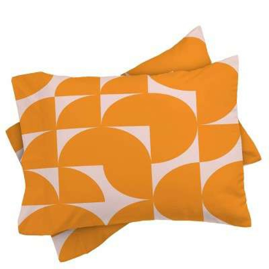 Coverlet Bedding Sets * | Cheapest June Journal Mid Century Mod Geometrics Comforter Set Deny Designs Orange