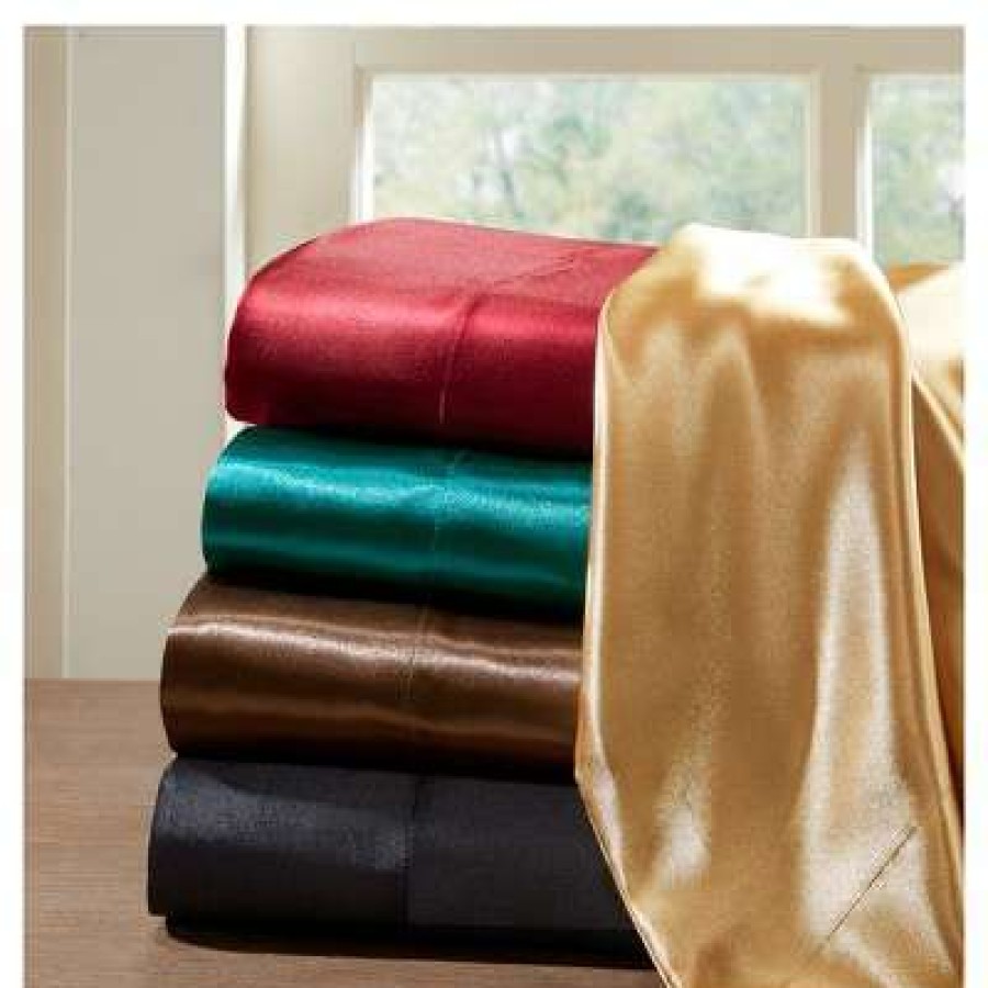 Bedding Collections * | Best Reviews Of Madison Park Satin Sheet Set & Pillowcase Set Collection