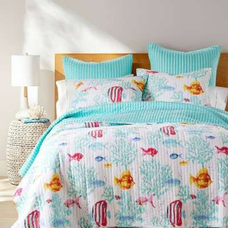 Quilt Bedding Sets * | New Homthreads Playa Vista Quilt Set Blue