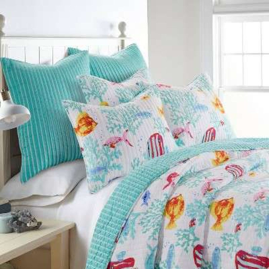 Quilt Bedding Sets * | New Homthreads Playa Vista Quilt Set Blue