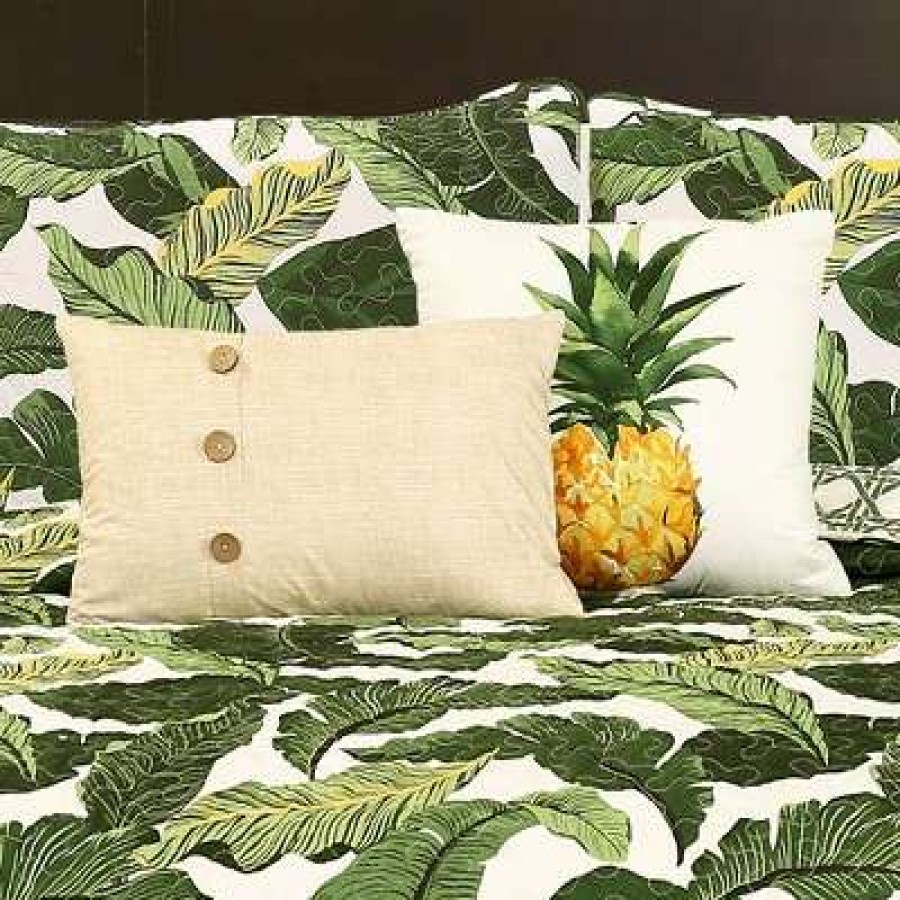 Quilt Bedding Sets * | Best Deal Lush Decor 5Pc Tropical Paradise Quilt Set Green Lush Decor