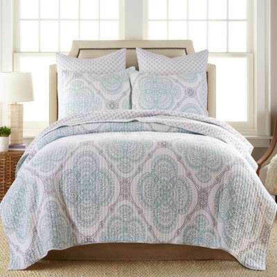 Quilt Bedding Sets * | Buy Shutters Blue Quilt Set Levtex Home