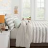 Comforter Bedding Sets * | Brand New Stripe Print Comforter Set With Gray Sheets Room Essentials Light Gray