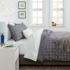 Comforter Bedding Sets * | Discount Grid Print Reversible Decorative Comforter Set With Throw Room Essentials