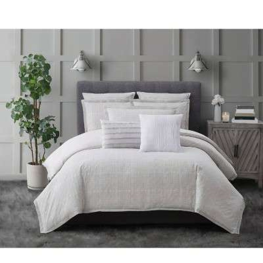 Bedding Collections * | Best Reviews Of Charisma Bedford Collectoin White/Gray