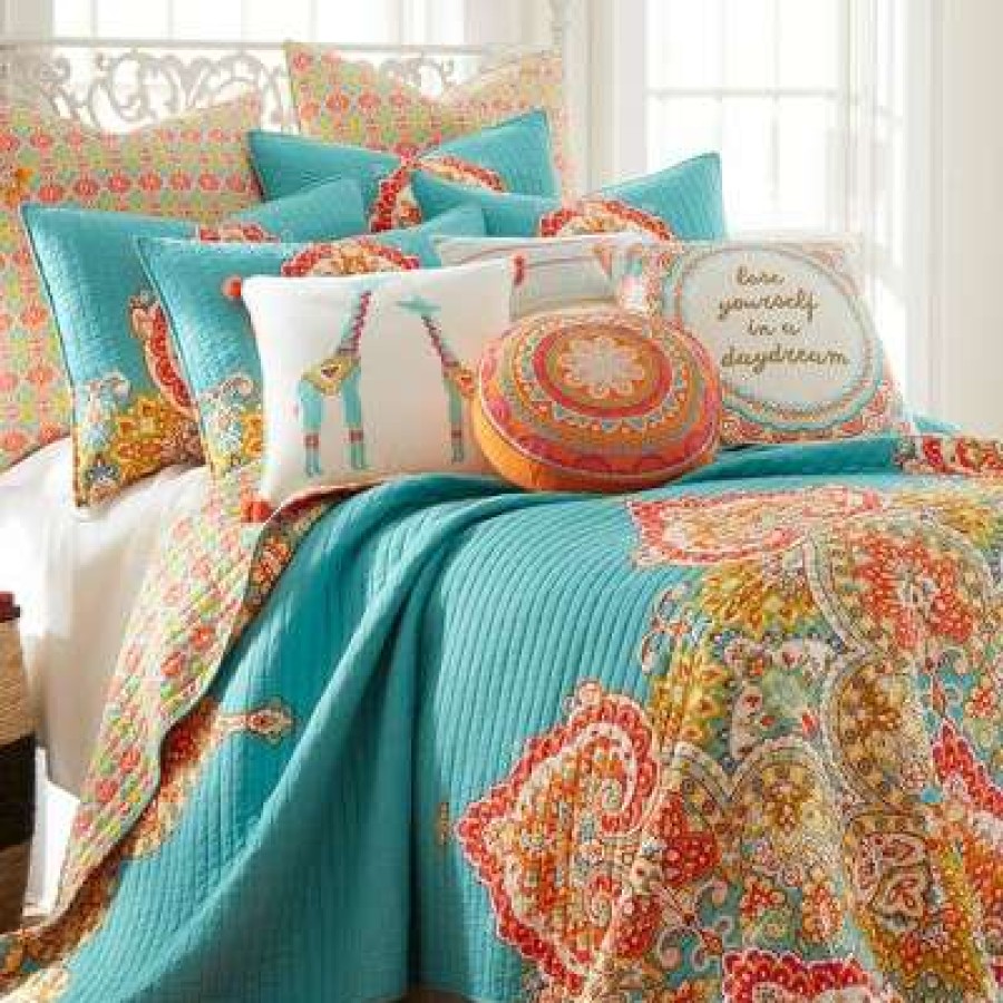 Quilt Bedding Sets * | Best Pirce Mariska Damask Quilt And Pillow Sham Set Levtex Home