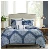 Quilt Bedding Sets * | Best Deal Madison Park Audra Large Medallion Reversible Quilted Coverlet Set 6Pc Navy