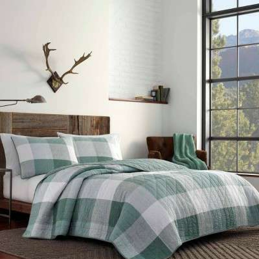 Quilt Bedding Sets * | Best Reviews Of Boulder Plaid Reversible Quilt & Sham Set Eddie Bauer