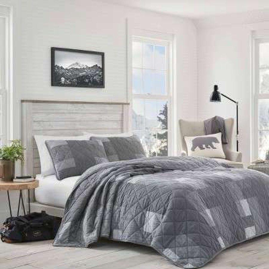 Quilt Bedding Sets * | Best Deal Swiftwater Reversible Quilt Set Gray Eddie Bauer