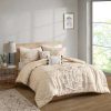 Comforter Bedding Sets * | Discount Intelligent Design Twin/Twin Extra Long Taren Printed Comforter Set With Chenille Trim Natural