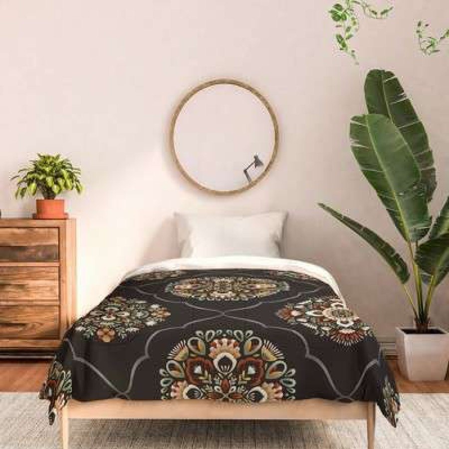 Duvet Cover Bedding Sets * | Coupon Ivy Mandalas Cotton Duvet & Sham Set Deny Designs Black/White