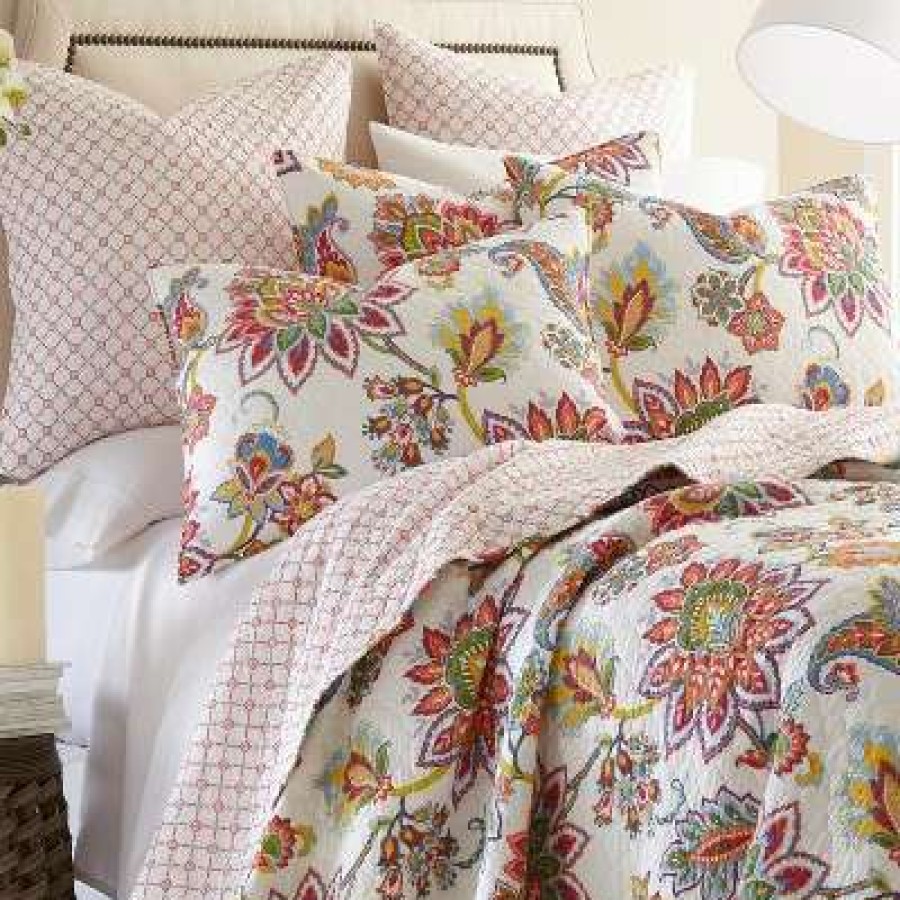 Quilt Bedding Sets * | Promo Palladium Floral Quilt And Pillow Sham Set Levtex Home