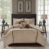 Comforter Bedding Sets * | Budget Madison Park Landcaster Microsuede Pleated Comforter Set 7Pc