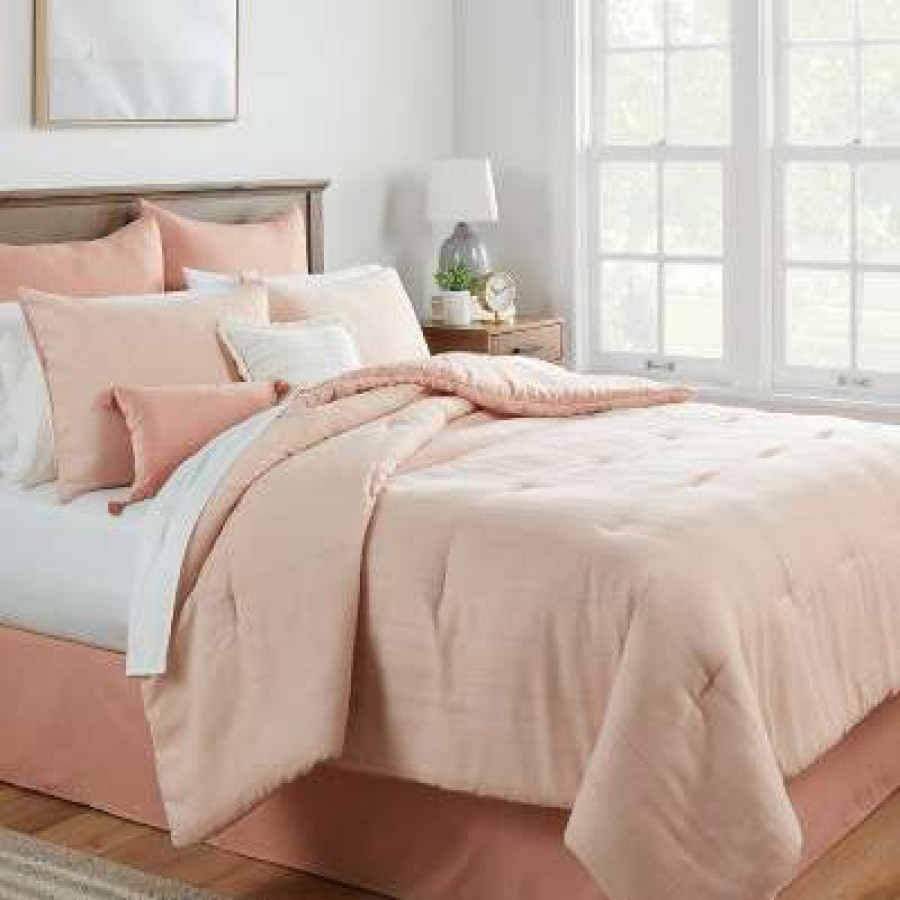 Comforter Bedding Sets * | Promo Clarion Simple Stripe Comforter Bedding Set Terracotta/Salmon Pink Threshold