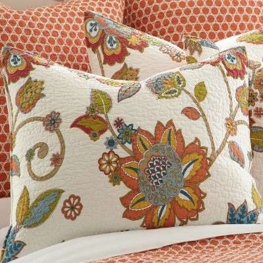 Quilt Bedding Sets * | Cheapest Clementine Quilt And Pillow Sham Set Levtex Home Coral