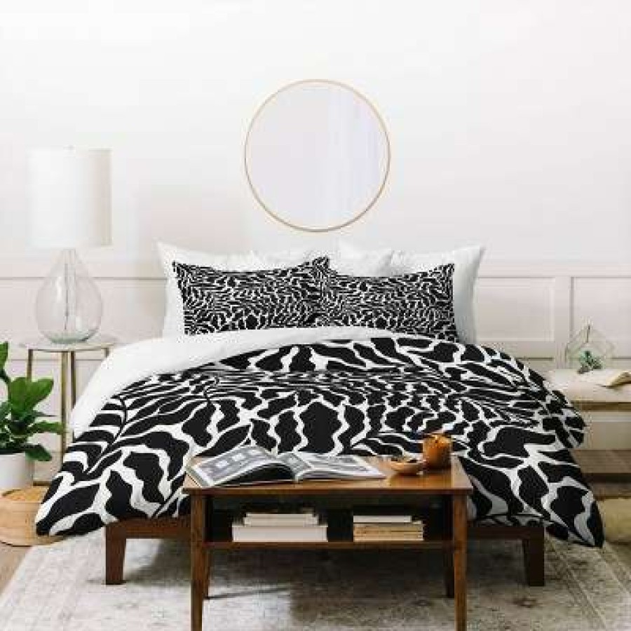 Duvet Cover Bedding Sets * | Best Sale Beshka Kueser Abundance Duvet Set Deny Designs Black/White