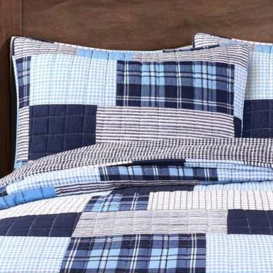 Quilt Bedding Sets * | Outlet Lush Decor 3Pc Greenville Reversible Quilt Set Lush Decor