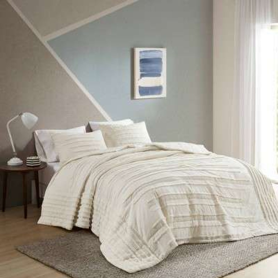 Coverlet Bedding Sets * | Best Pirce Urban Habitat 3Pc Ronan Cotton Chenille Coverlet Set Ivory