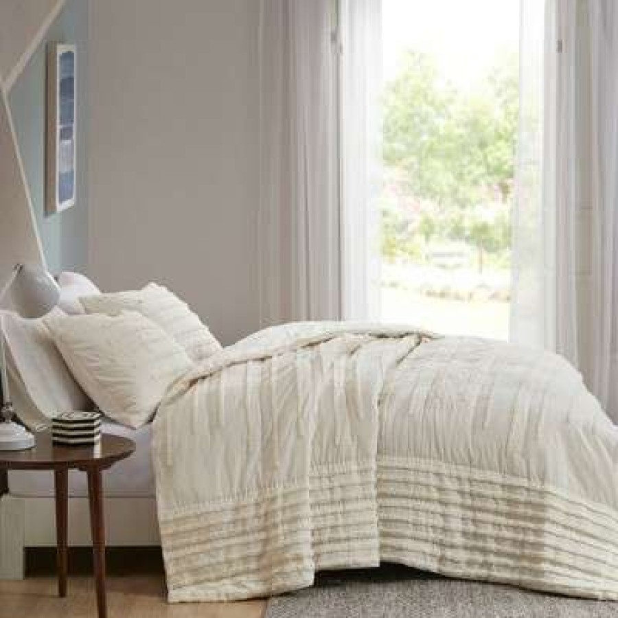 Coverlet Bedding Sets * | Best Pirce Urban Habitat 3Pc Ronan Cotton Chenille Coverlet Set Ivory