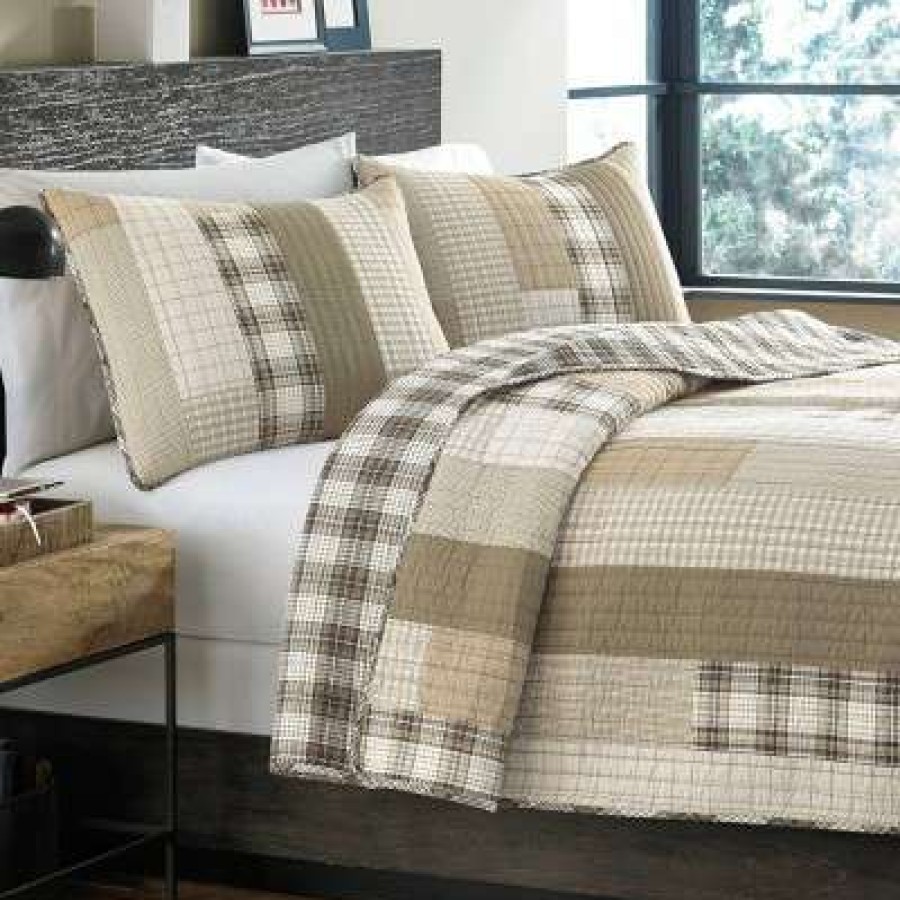 Quilt Bedding Sets * | Outlet Brown Fairview Quilt Set Eddie Bauer