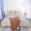 Duvet Cover Bedding Sets * | Best Deal 3 Pcs Washed Polyester With Pompoms Tassels Bedding Sets Queen Tan Piccocasa