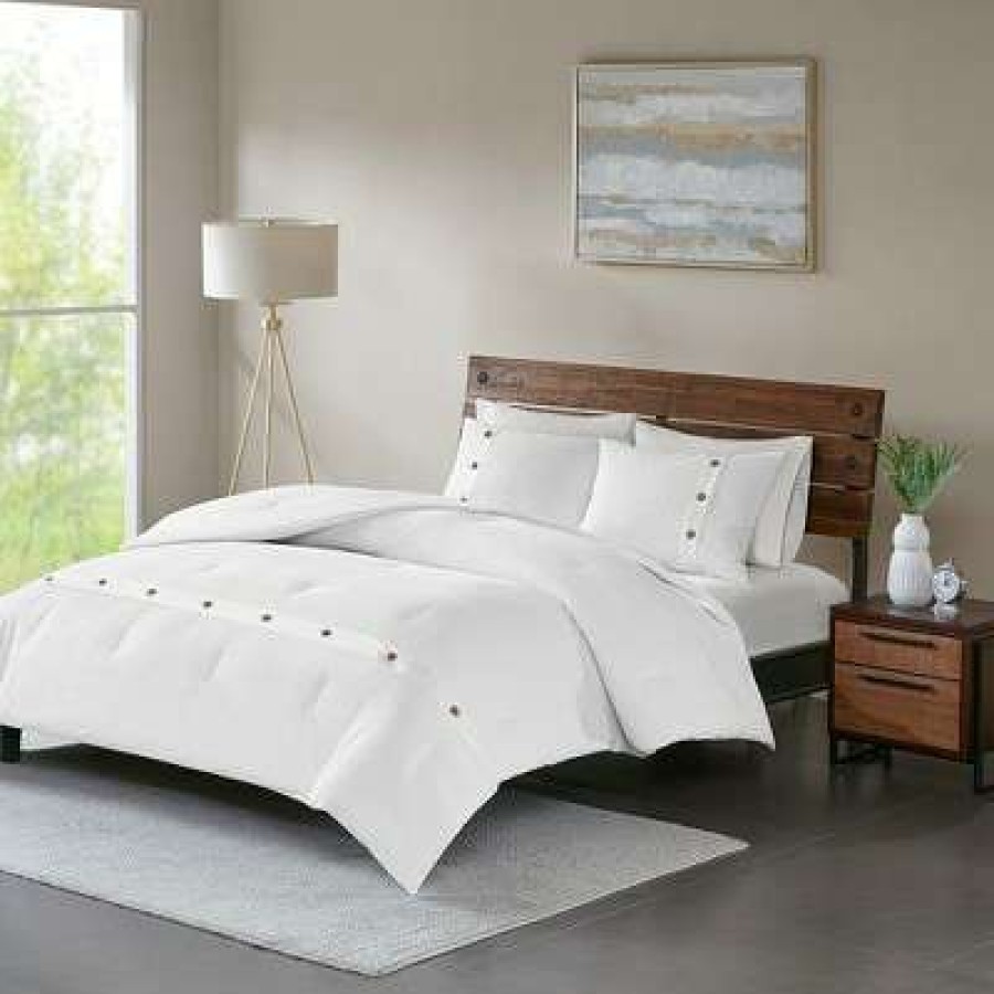 Comforter Bedding Sets * | Best Pirce Madison Park 3Pc Lucina Cotton Waffle Weave Comforter Set