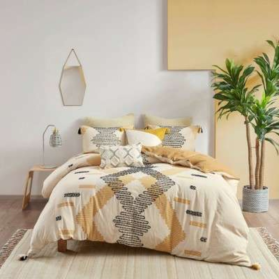 Duvet Cover Bedding Sets * | Discount Ink+Ivy 3Pc Arizona Cotton Duvet Cover Set Yellow