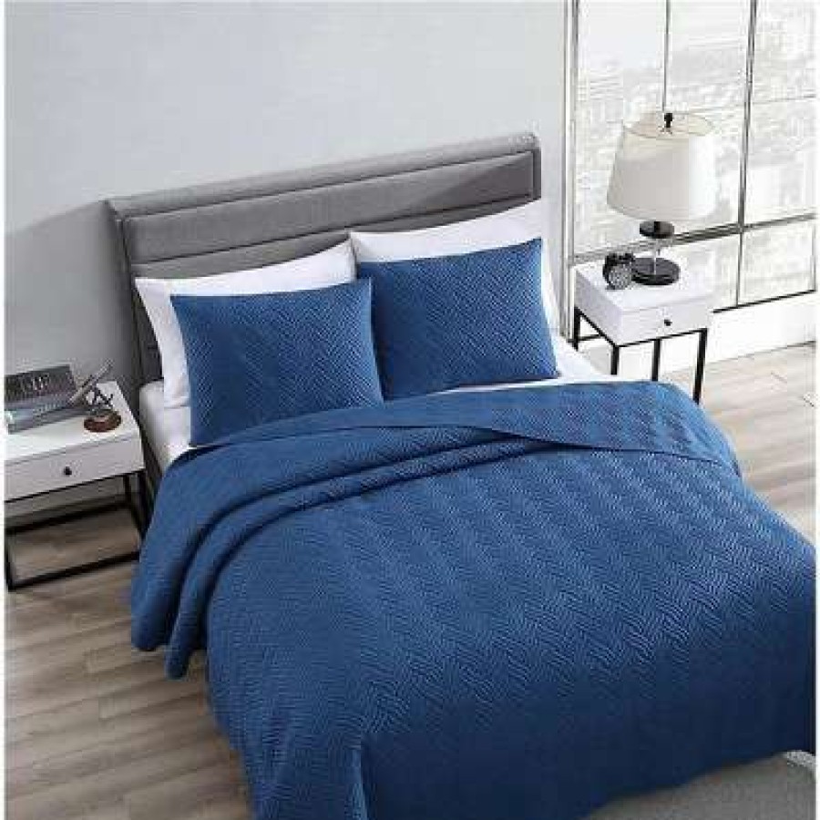 Comforter Bedding Sets * | New The Nesting Company Willow Bedding Collection Embossed Quilt Coverlet Bedspread 3 Piece Set With 2 Pillow Shams Luxuriously Soft Lightweight And Comfortable Microfiber