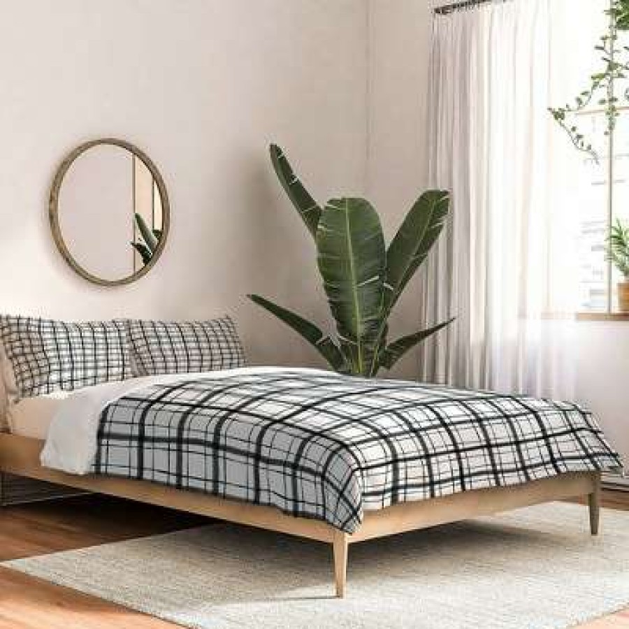 Comforter Bedding Sets * | Coupon Dash And Ash Painted Plaid Comforter Set Deny Designs Black