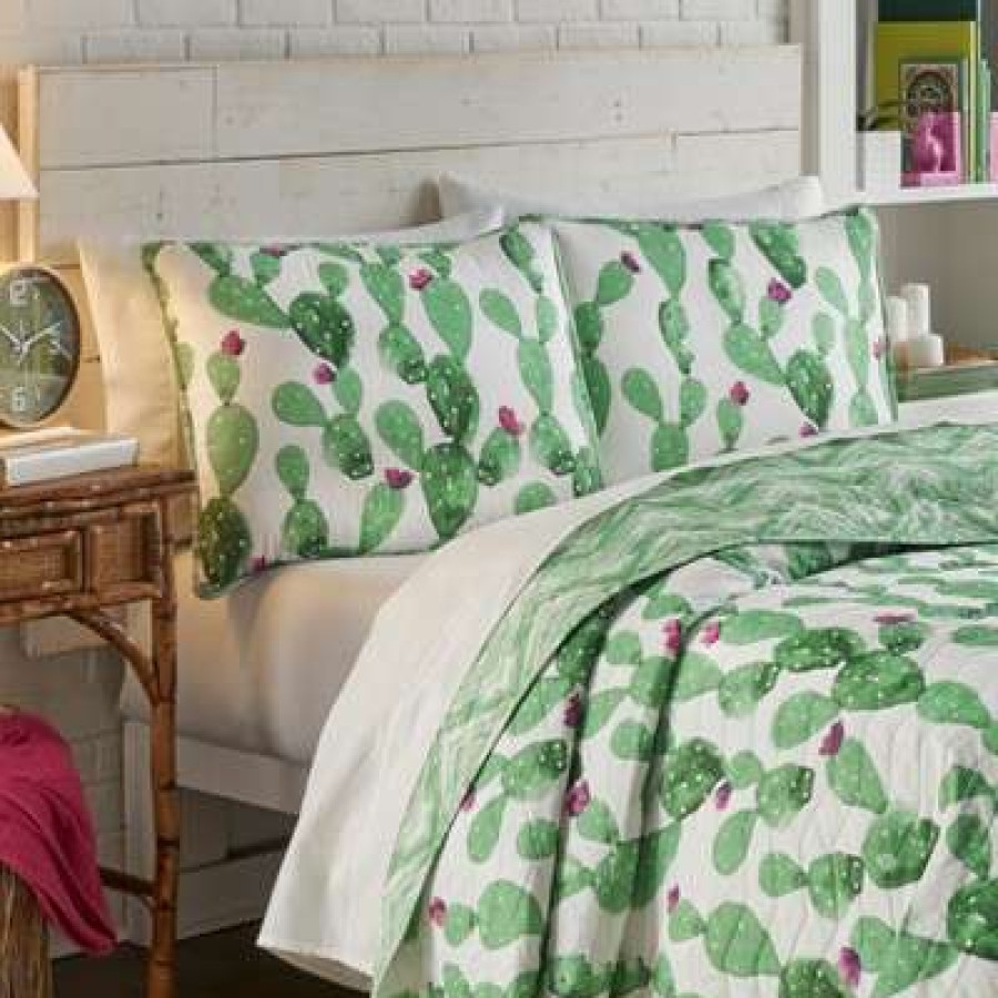 Quilt Bedding Sets * | Best Sale Cactus Otto Quilt Set Green Vue