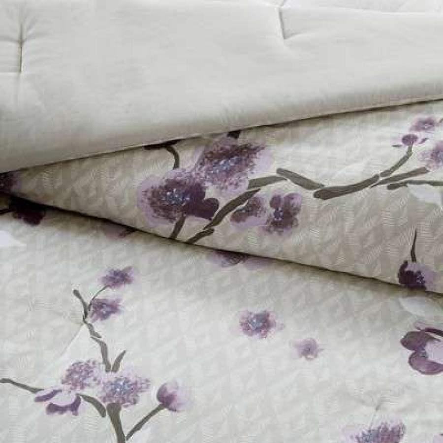 Comforter Bedding Sets * | Promo Madison Park Sakura Cotton Comforter Set 8Pc Purple