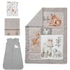 Quilt Bedding Sets * | Best Sale Lambs & Ivy Painted Forest 4-Piece Crib Bedding Set Gray, Beige, White