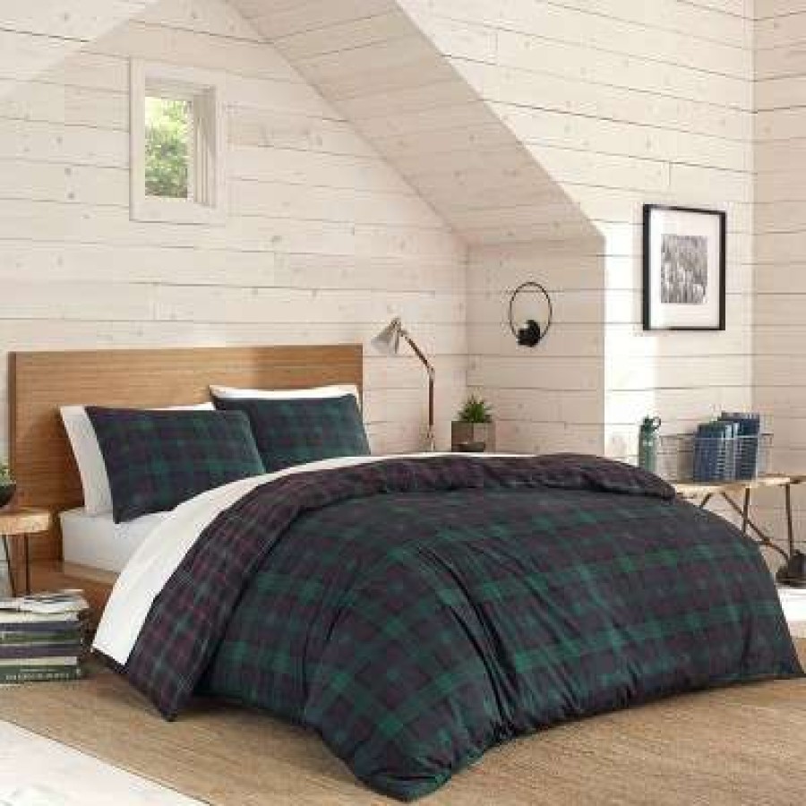 Duvet Cover Bedding Sets * | Best Deal Woodland Tartan Reversible Duvet Cover Set Eddie Bauer