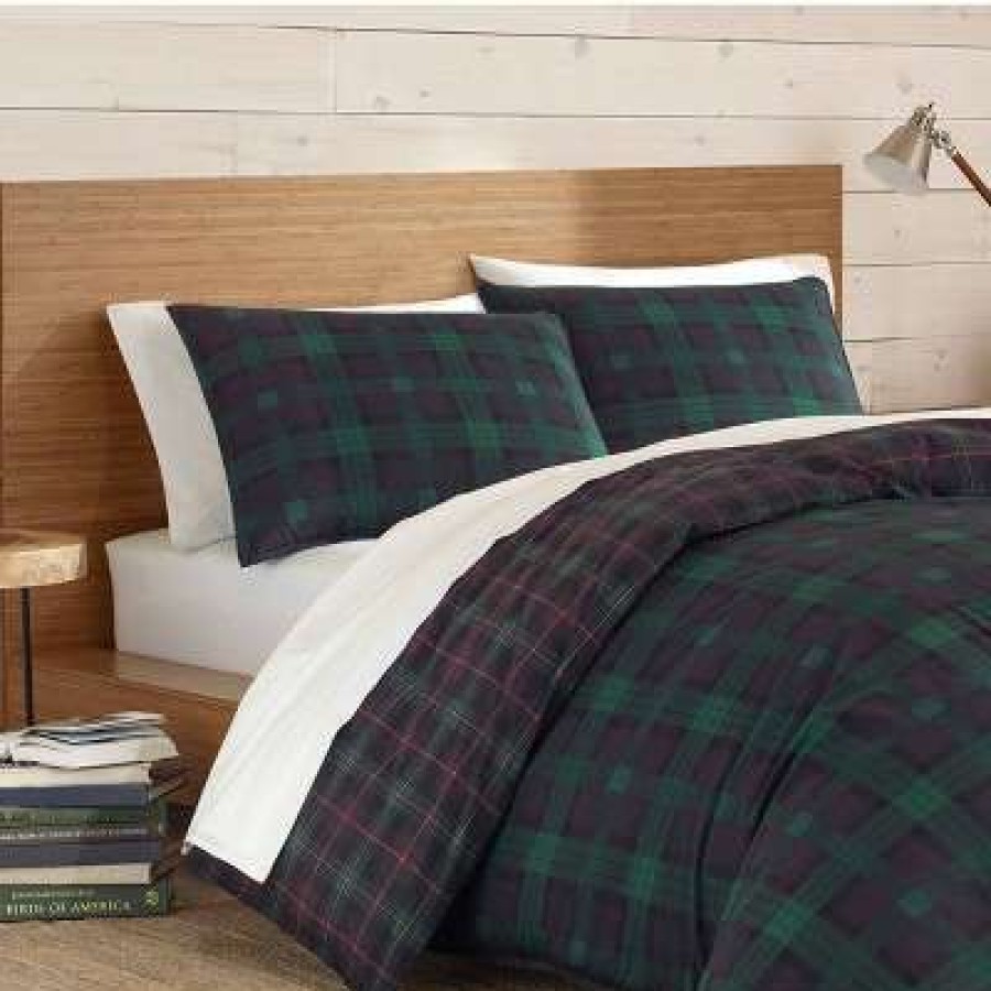 Duvet Cover Bedding Sets * | Best Deal Woodland Tartan Reversible Duvet Cover Set Eddie Bauer