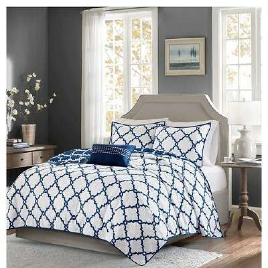 Quilt Bedding Sets * | Best Reviews Of Madison Park Becker Geometric Quilt Set 4 Piece