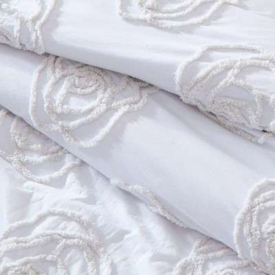 Duvet Cover Bedding Sets * | Best Deal Rambling Rose Duvet Cover Set Betseyville Snow White