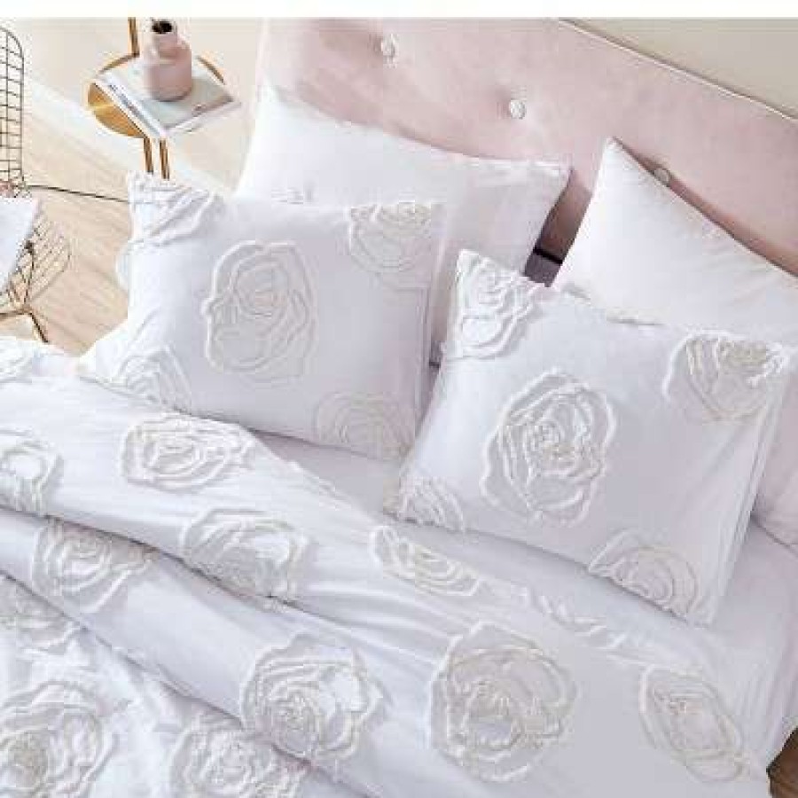 Duvet Cover Bedding Sets * | Best Deal Rambling Rose Duvet Cover Set Betseyville Snow White