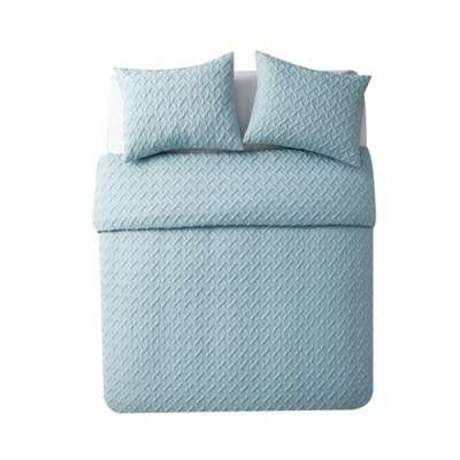 Comforter Bedding Sets * | Best Deal Twin Xl Nia Embossed Comforter Set Blue Vcny Home