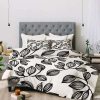 Comforter Bedding Sets * | Promo Julia Da Rocha The Leaves Comforter Set Deny Designs Black/White