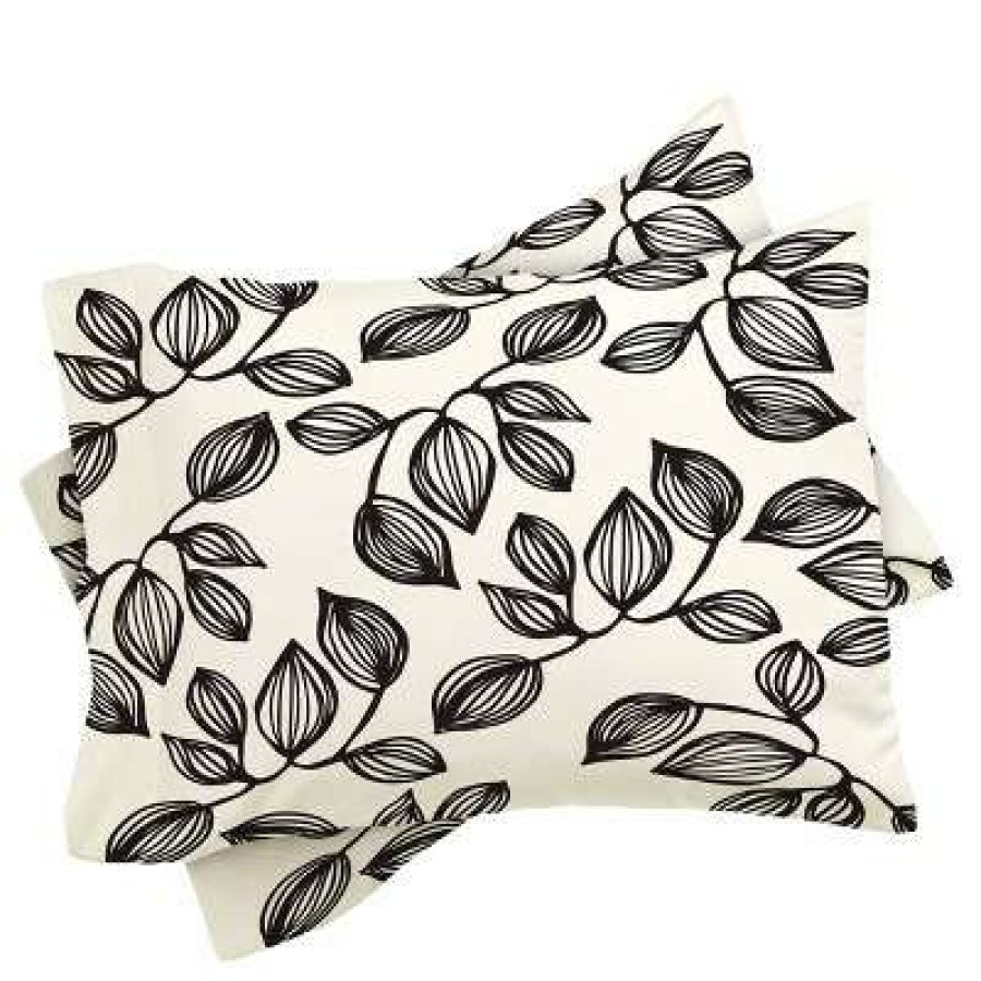 Comforter Bedding Sets * | Promo Julia Da Rocha The Leaves Comforter Set Deny Designs Black/White