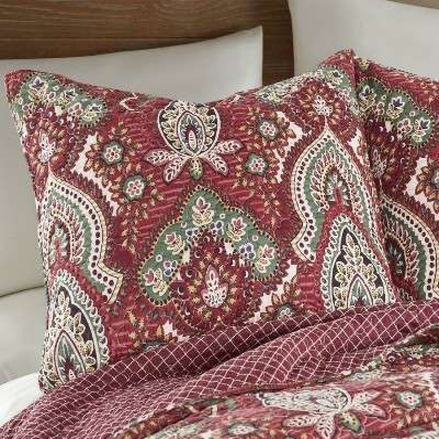 Quilt Bedding Sets * | Outlet Homthreads Moritz Quilt Set Red