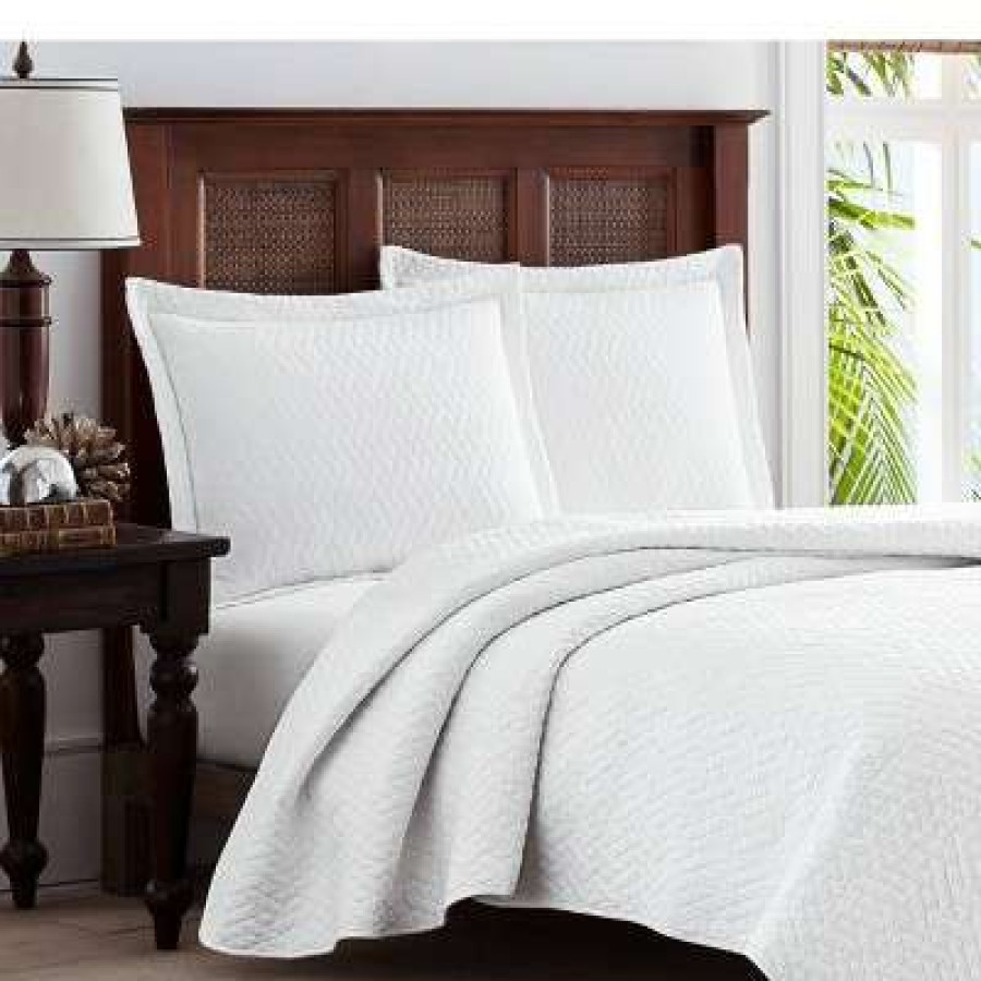 Quilt Bedding Sets * | Hot Sale Solid Quilt & Sham Set Tommy Bahama White